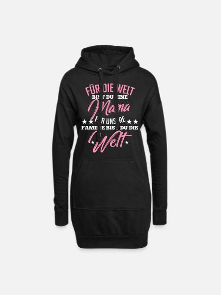 Mutter Mama Muttertag Familie - Hoodie-Kleid - Schwarz