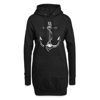 ancre - Sweat-shirt à capuche long Femme - noir - Devant
