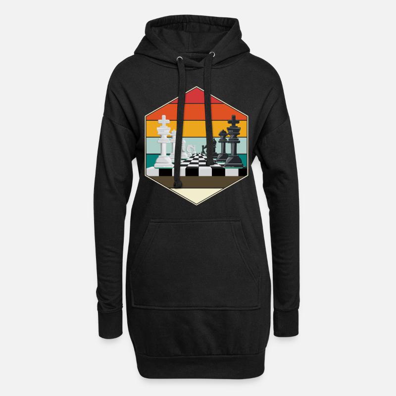 Schachmatt - Hoodie-Kleid - Schwarz