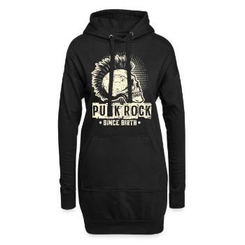 Punk Musik Retro Punker Rock Totenkopf Geschenk 1 - Hoodie-Kleid - Schwarz - Vorne