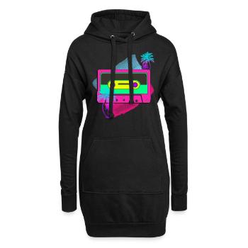 Fête des années 80 - Sweat-shirt à capuche long Femme - noir - Devant