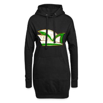 CASQUETTE DE COMITÉ CASQUETTE VERT BLANC CARNAVAL - Sweat-shirt à capuche long Femme - noir - Devant