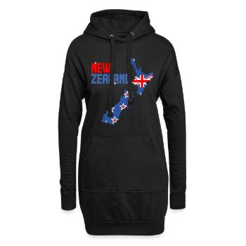 Neuseeland - Hoodie-Kleid - Schwarz - Vorne