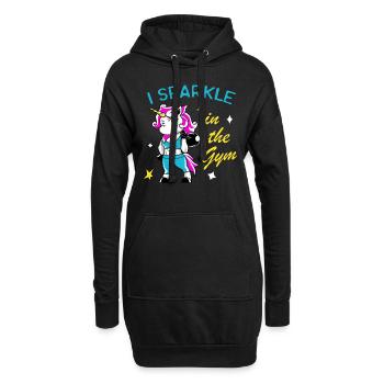 Cadeau de licorne drôle d'entraînement de fitness pour femmes - Sweat-shirt à capuche long Femme - noir - Devant