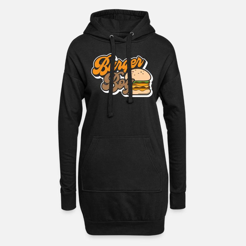 Burger - Hoodie-Kleid - Schwarz