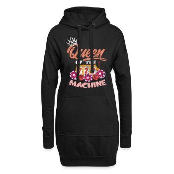 Casino Königin - Hoodie-Kleid - Schwarz - Vorne