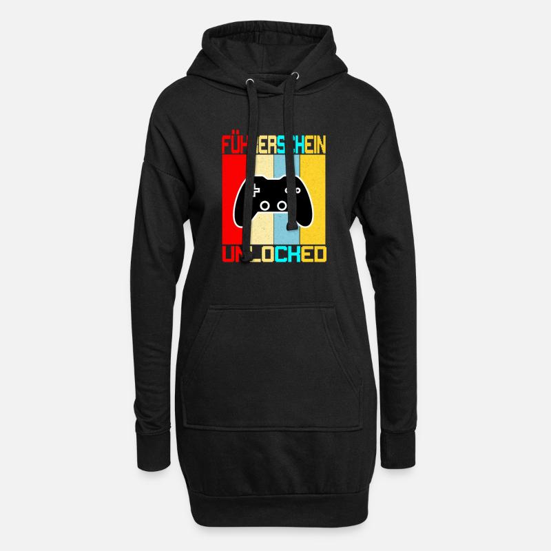 Führerschein - Hoodie-Kleid - Schwarz