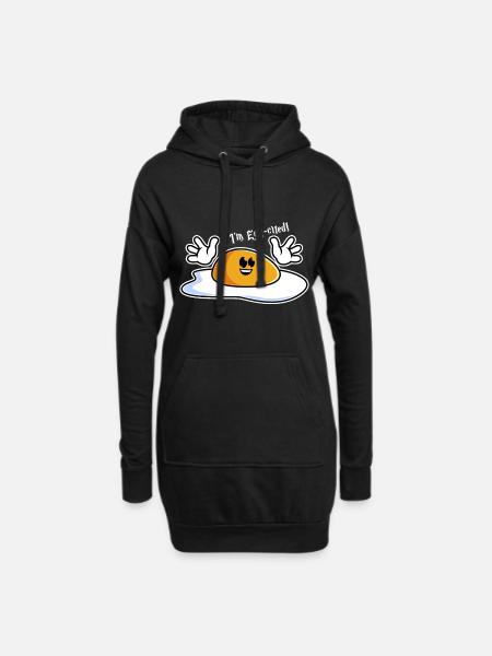Aufgeregtes Ei - Hoodie-Kleid - Schwarz