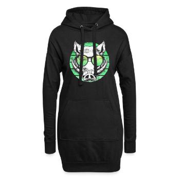Sanglier chasse forestier trophée chasse sanglier sauvage - Sweat-shirt à capuche long Femme - noir - Devant