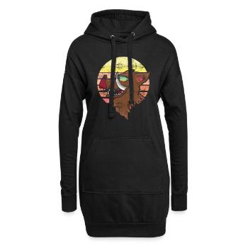 Sanglier chasse forestier trophée chasse sanglier sauvage - Sweat-shirt à capuche long Femme - noir - Devant