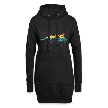 Conception de cadeau de vélo rétro Velociraptor Dino - Sweat-shirt à capuche long Femme - noir - Devant