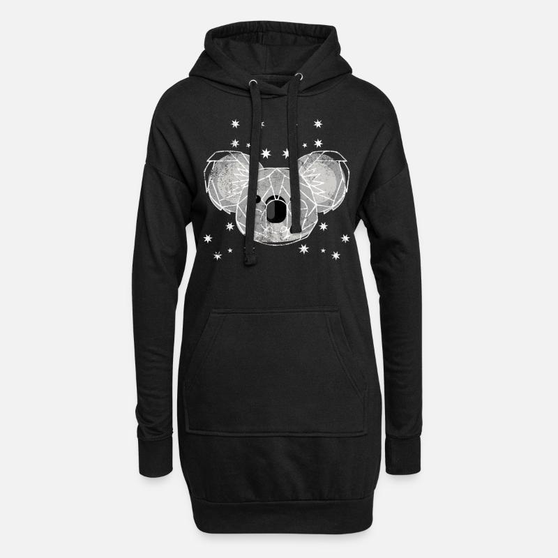 Koala Naturschutz - Hoodie-Kleid - Schwarz