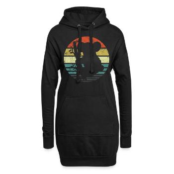 Koala Retro - Sweat-shirt à capuche long Femme - noir - Devant