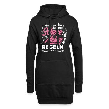 Friseurin - Hoodie-Kleid - Schwarz - Vorne
