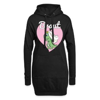 Braut Bride to be JGA Dino Dinosaurier Geschenk - Hoodie-Kleid - Schwarz - Vorne