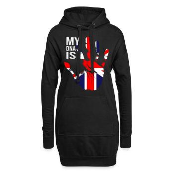 Drapeau britannique, mon ADN est britannique, drapeau Union Jack - Sweat-shirt à capuche long Femme - noir - Devant