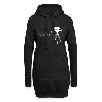 Videokamera-Film-Film-Geschenk-Design - Hoodie-Kleid - Schwarz - Vorne