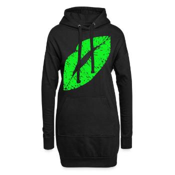 Lippen - Lips - Hoodie-Kleid - Schwarz - Vorne