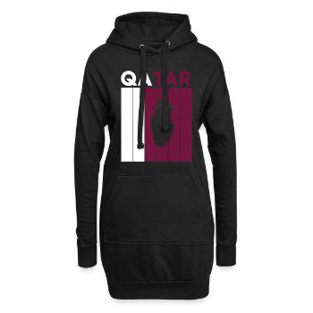 Drapeau et frontière du Qatar - Sweat-shirt à capuche long Femme - noir - Devant
