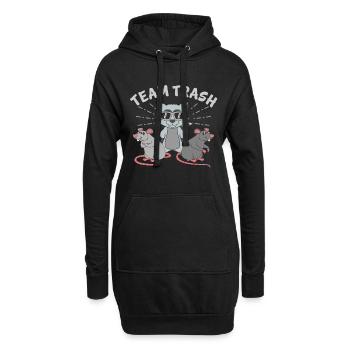 Team Trash Racoon Lover - Hoodie-Kleid - Schwarz - Vorne