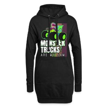 Monster Trucks Are My Jam - Hoodie-Kleid - Schwarz - Vorne