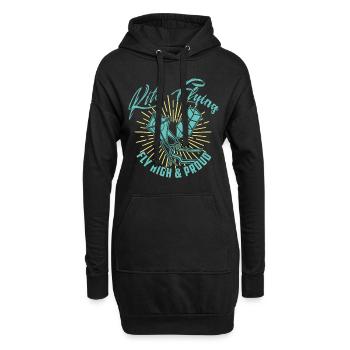 Cerfs-volants Faire la fête du dragon - Sweat-shirt à capuche long Femme - noir - Devant