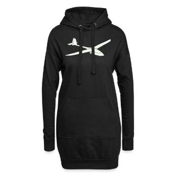 Pilote de planeur marin planeur - Sweat-shirt à capuche long Femme - noir - Devant