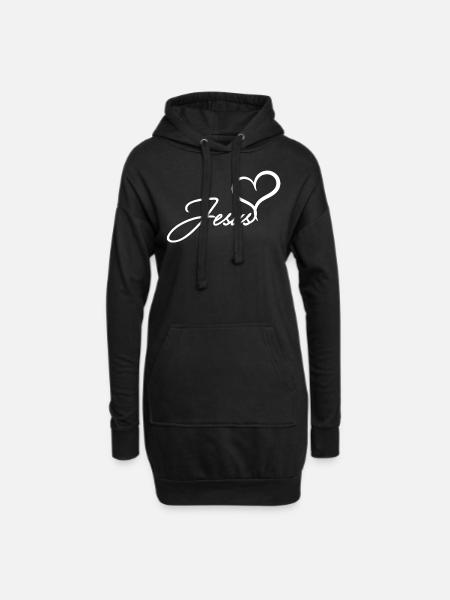 T-shirt Jésus cadeau Christianisme chrétien - Sweat-shirt à capuche long Femme - noir
