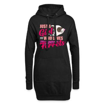 Frettchen - Hoodie-Kleid - Schwarz - Vorne