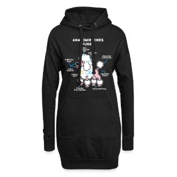 Anatomie Eines Pudel - Hoodie-Kleid - Schwarz - Vorne