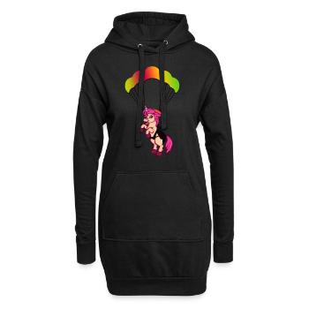Gleitschirm fliegen - Hoodie-Kleid - Schwarz - Vorne