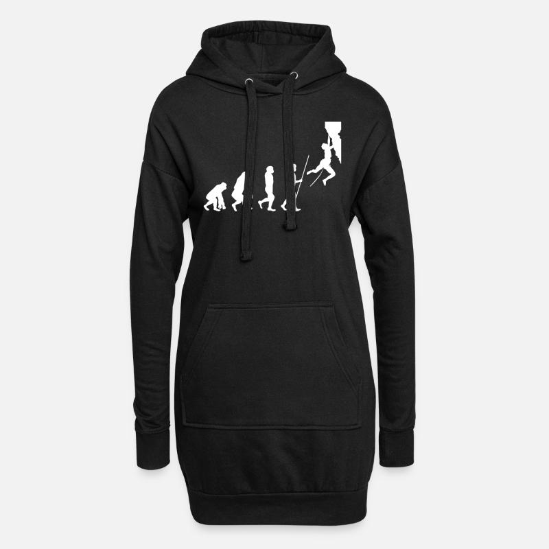 Klettern Evolution - Hoodie-Kleid - Schwarz