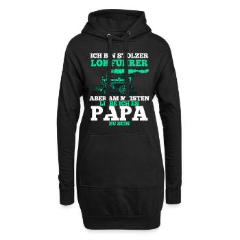 Lokführer shirt • Zug Papa • Lokführer Geschenk - Hoodie-Kleid - Schwarz - Vorne