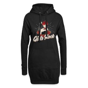 Pin up rockabilly pour fille - Sweat-shirt à capuche long Femme - noir - Devant