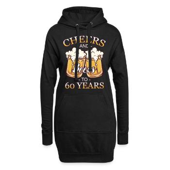 60e anniversaire - Sweat-shirt à capuche long Femme - noir - Devant
