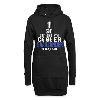 Saarland Saarbrücken Saarländer Saarländisch - Hoodie-Kleid - Schwarz - Vorne