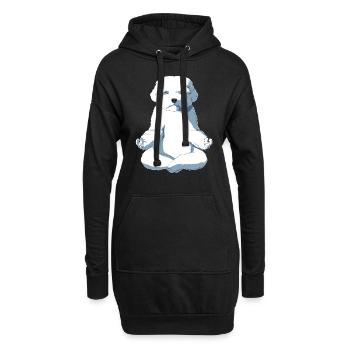 Chien maltais - Sweat-shirt à capuche long Femme - noir - Devant