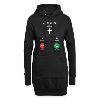 Jésus - Sweat-shirt à capuche long Femme - noir - Devant