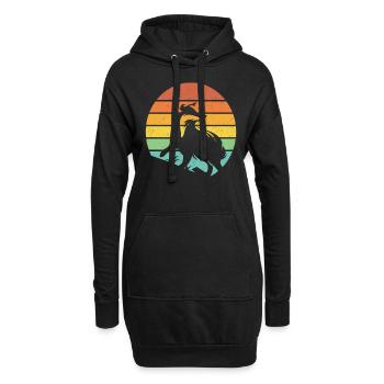 Honigdachs Retro Geschenk - Hoodie-Kleid - Schwarz - Vorne