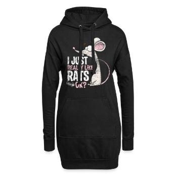 Ratte Liebe - Hoodie-Kleid - Schwarz - Vorne