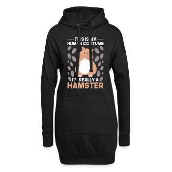 Hamster - Hoodie-Kleid - Schwarz - Vorne