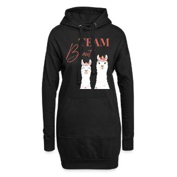 TEAM Braut Bride Alpaka Lama JGA Junggesellin - Hoodie-Kleid - Schwarz - Vorne