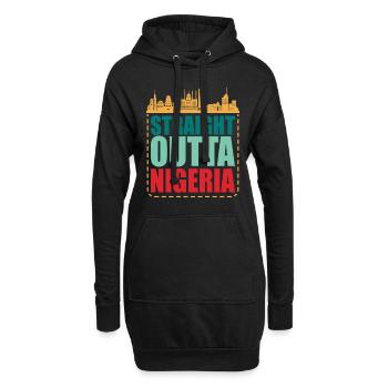 Nigeria - Sweat-shirt à capuche long Femme - noir - Devant