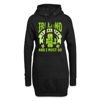 Irland - Hoodie-Kleid - Schwarz - Vorne