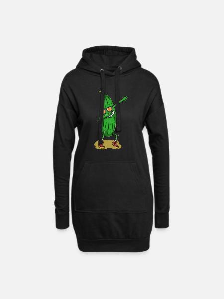 Lustige tanzende Gurke - Hoodie-Kleid - Schwarz
