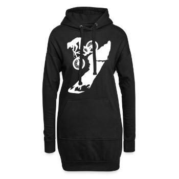 VTT descente - Sweat-shirt à capuche long Femme - noir - Devant