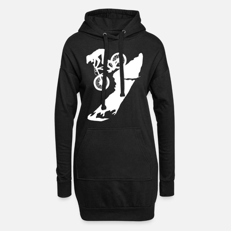 MTB Downhill - Hoodie-Kleid - Schwarz