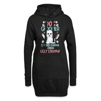 Hundefriseur Hundesalon Hunde Friseur Salon - Hoodie-Kleid - Schwarz - Vorne