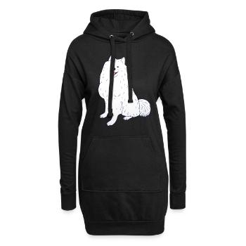 Samojede - Hoodie-Kleid - Schwarz - Vorne