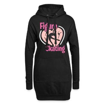 Eiskunstlaufen - Hoodie-Kleid - Schwarz - Vorne